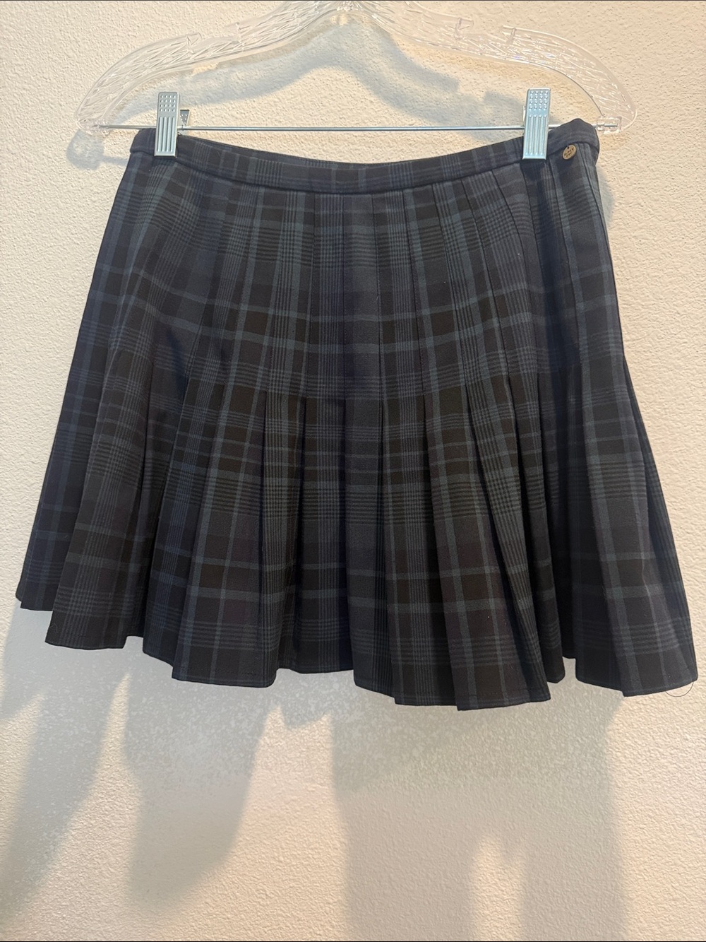 Superdry Black Plaid Sport Skirt